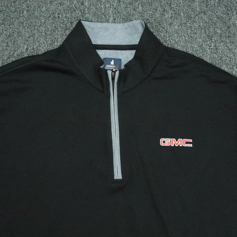 johnnie O Sweater Mens XL Black Sully Quarter Zip Pullover GMC Athletic